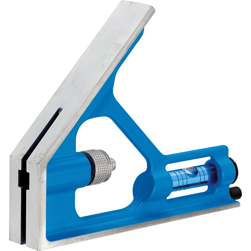 True Blue&reg; Combination Square, 12" L, 1/16" Graduations, Steel, Plain Auto-Cam