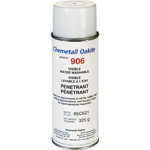 906 Water Washable Visible Penetrants, Aerosol Can Auto-Cam