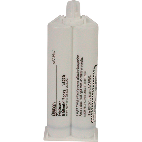 Adh&eacute;sif 5 minutes, 50 ml, Cartouche double, Deux composants, Transparent Auto-Cam