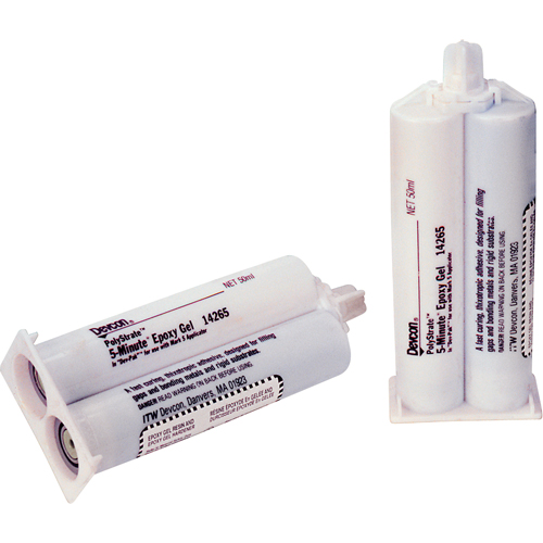 Adh&eacute;sif 5 minutes, 50 ml, Cartouche double, Deux composants, Transparent Auto-Cam