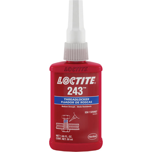 Threadlocker 243 Oil Tolerant, Blue, Medium, 50 ml, Bottle Auto-Cam