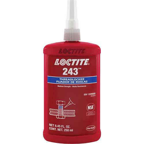 Threadlocker 243 Oil Tolerant, Blue, Medium, 250 ml, Bottle Auto-Cam