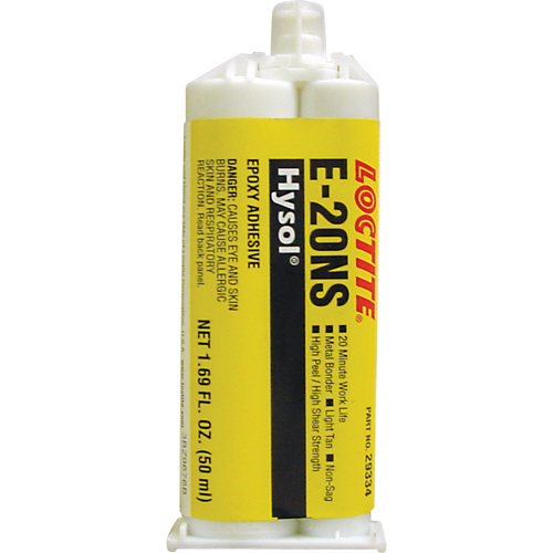 Hysol E-20NS Epoxy, Two-Part, Dual Cartridge, 120 g., Tan Auto-Cam