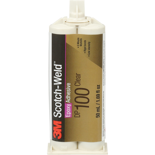 Scotch-Weld Adhesive, 1.7 fl. oz., Dual Cartridge, Two-Part, Clear Auto-Cam