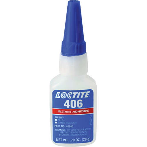 Adh&eacute;sif instantan&eacute; Prism 406, Transparent, Bouteille, 0,7 liq. oz. Auto-Cam