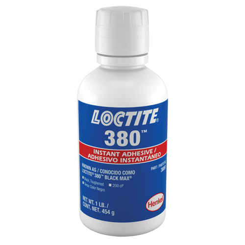 380 Toughened Instant Adhesives, Black, Bottle, 453 g Auto-Cam