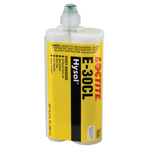 E-30CL Glass Bonder Structural Adhesive, 200 ml, Dual Cartridge, Two-Part, Ultra Clear Auto-Cam