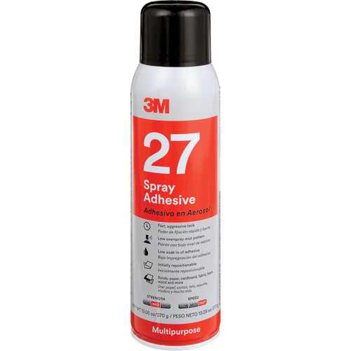 27 Multi-Purpose Spray Adhesive, Clear, Aerosol Can Auto-Cam
