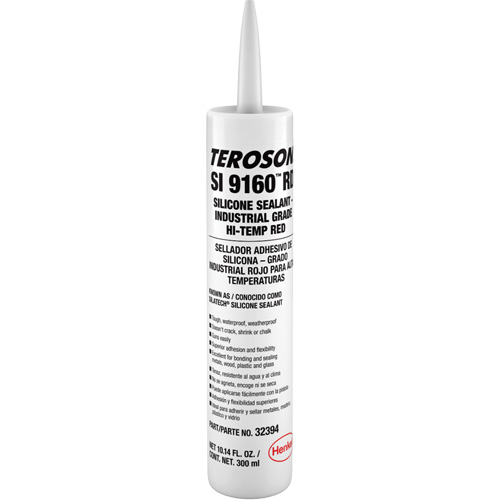 Teroson&reg; SI 9160 High Temperature Silicone Sealant, Cartridge, Red Auto-Cam