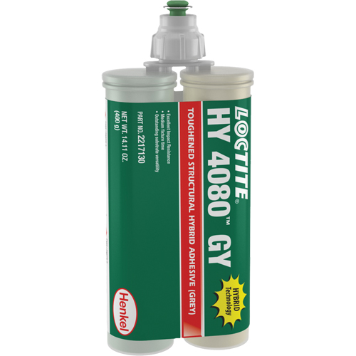 HY 4080 GY Structural Repair Hybrid Adhesive, Two-Part, Dual Cartridge, 400 g, Grey Auto-Cam