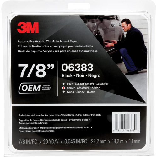 Ruban en acrylique de 3M pour l'automobile, 18 m (60') lo x 22 mm (7/8") la, 45 mils, Acrylique Auto-Cam