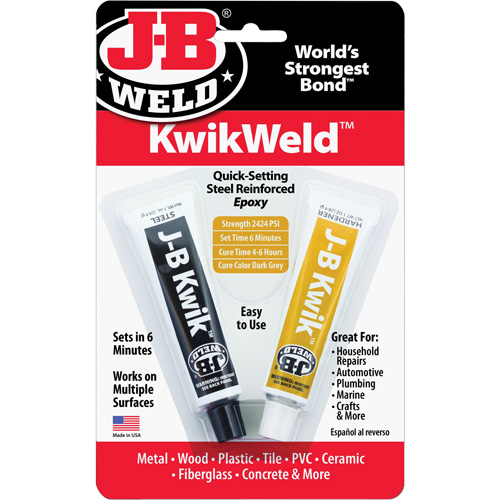 Colle &eacute;poxyde KwikWeld, Deux composants, Tube, 2 oz, Gris Auto-Cam
