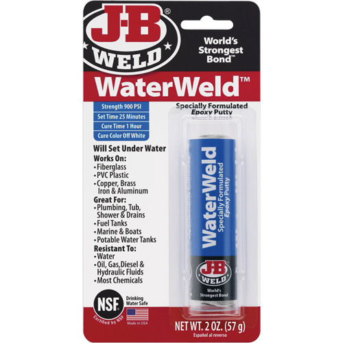 Colle &eacute;poxyde WaterWeld, 2 oz, B&acirc;ton, Blanc cass&eacute; Auto-Cam