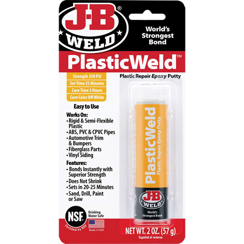 Colle &eacute;poxyde PlasticWeld, 2 oz, B&acirc;ton, Blanc cass&eacute; Auto-Cam