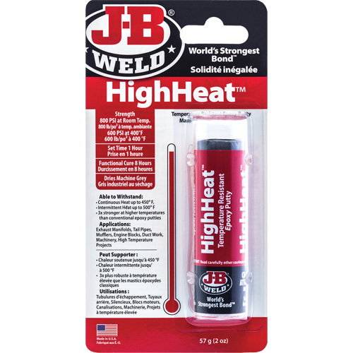 Colle &eacute;poxyde r&eacute;sistant aux temp&eacute;ratures &eacute;lev&eacute;es HighHeat, 2 oz, B&acirc;ton, Gris Auto-Cam