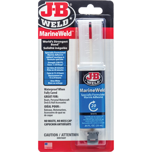 Adh&eacute;sif MarineWeld, 25 ml, Seringue, Deux composants, Blanc Auto-Cam