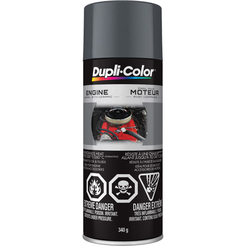 Engine Enamel Paint with Ceramic, Cast Iron Grey, High-Gloss, 12 oz., Aerosol Can Auto-Cam