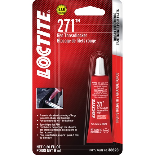 271 Threadlocker, Red, High, 6 ml, Tube Auto-Cam