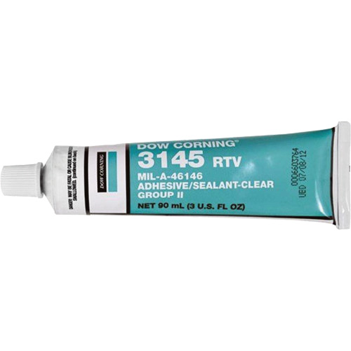 Scellant adh&eacute;sif &agrave; la silicone Dowsil RTV 3145 MIL-A-46146, Tube, Transparent Auto-Cam