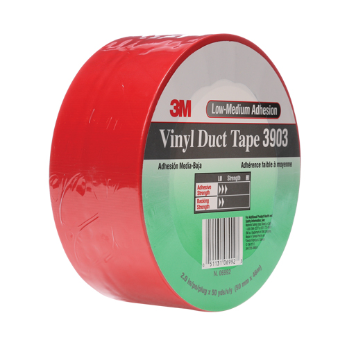 Rubans adh&eacute;sifs en vinyle 3903, 48 mm (2") la x 46 m (151') lo, 6,5 mils, Rouge Auto-Cam