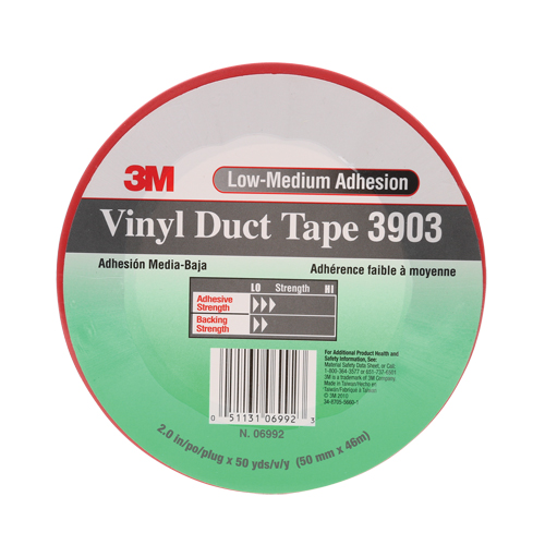 Rubans adh&eacute;sifs en vinyle 3903, 48 mm (2") la x 46 m (151') lo, 6,5 mils, Rouge Auto-Cam
