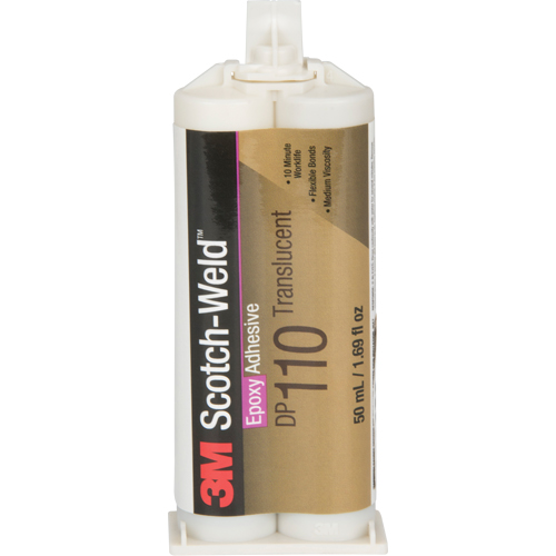 Scotch-Weld Adhesive, 1.64 fl. oz., Dual Cartridge, Two-Part, Clear Auto-Cam