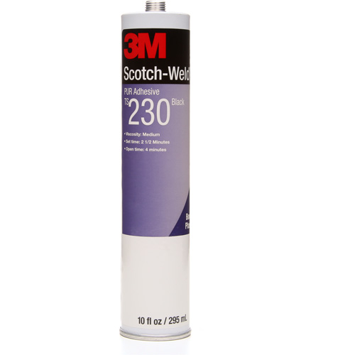 Scotch-Weld PUR Adhesive, 10 oz., Cartridge, Black Auto-Cam