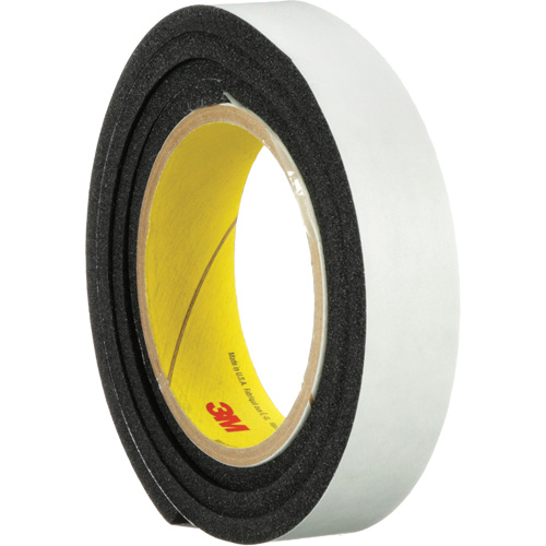 Ruban en mousse de vinyle 4714, 25,4 mm (1") la x 16,5 m (54') lo, 250 mils, Noir Auto-Cam