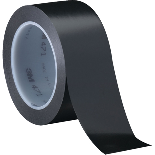 471 Vinyl Tape, 12 mm (1/2") W x 32.9 m (108') L, 5.3 mils, Black Auto-Cam