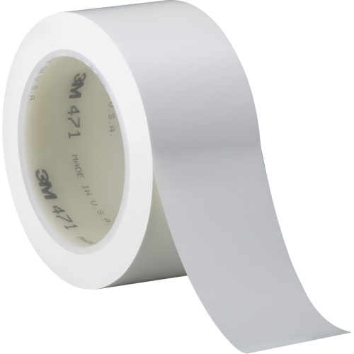471 Vinyl Tape, 38 mm (1-1/2") W x 32.9 m (108') L, 5.2 mils, White Auto-Cam