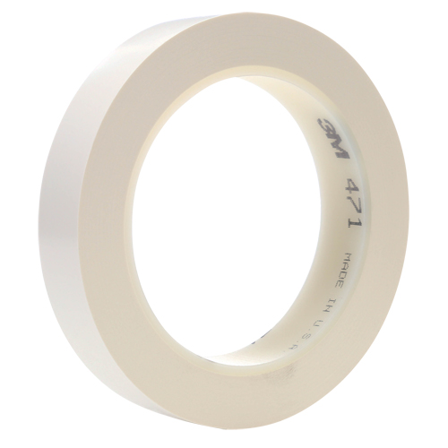 471 Vinyl Tape, 19 mm (3/4") W x 32.9 m (108') L, 5.3 mils, White Auto-Cam