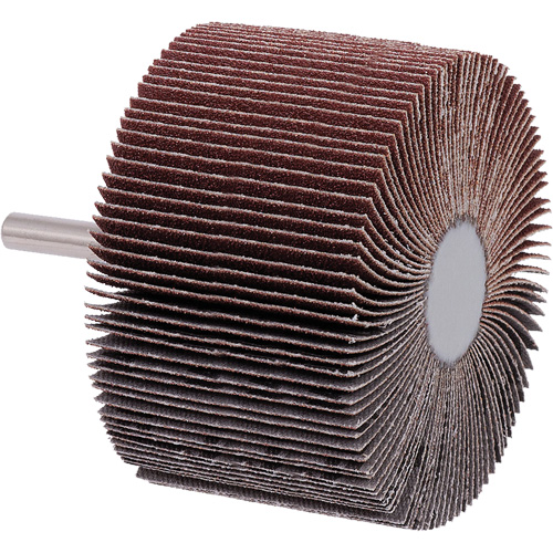 Mounted Flap Wheel, A80 Grit, 3" x 2" x 1/4" Auto-Cam