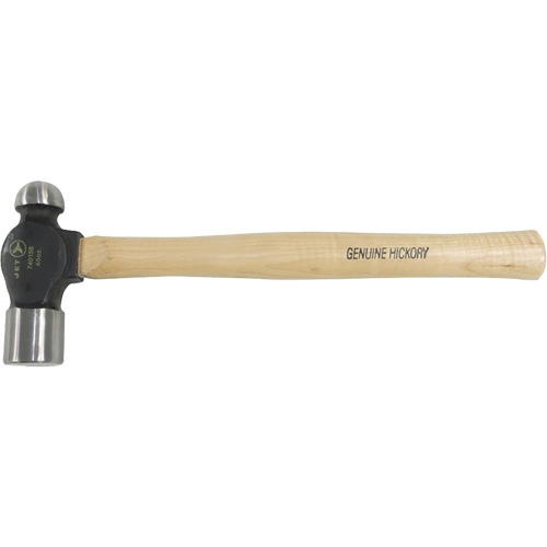 BP-40H Ball Pein Hammer with Hickory Handle, 40 oz. Head Weight, Plain Face, Wood Handle Auto-Cam