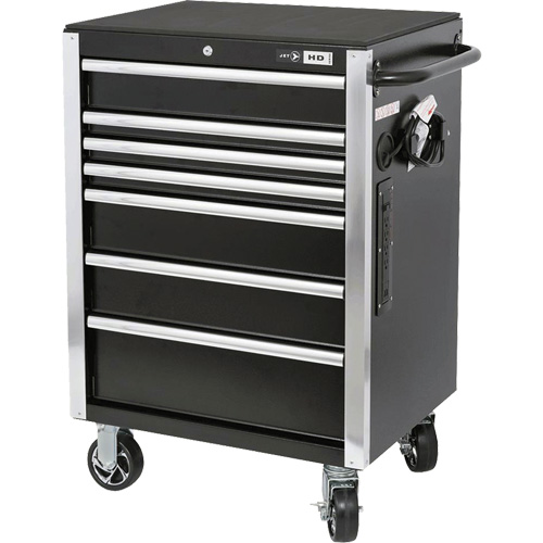 HDRC2807 HD Series Roller Cabinet, 7 Drawers, 27-4/5" W x 21-27/50" D x 40-31/100" H, Black Auto-Cam