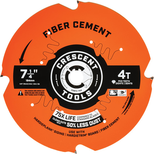 Circular Saw Blade, 7-1/4", 4 Teeth, Cement Use Auto-Cam