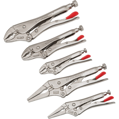 5-Piece Curved & Long Nose Locking Plier Set, 14-1/2" L Auto-Cam