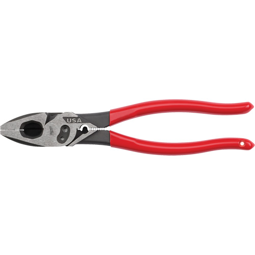 Lineman's Dipped Grip Pliers with Crimper & Bolt Cutter Auto-Cam