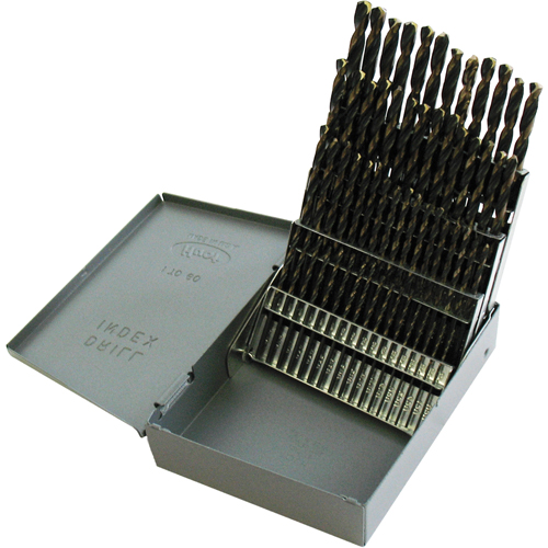 Jobber Length Drill Set, 60 Pieces, High Speed Steel Auto-Cam