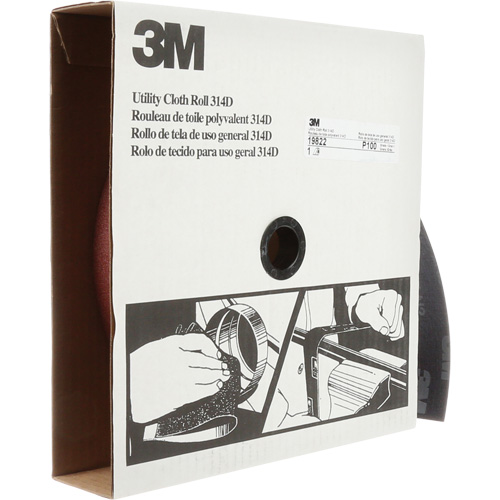 Rouleau de toile abrasive utilitaire 314D, 2" la x 150' lo, Grain 100J Auto-Cam