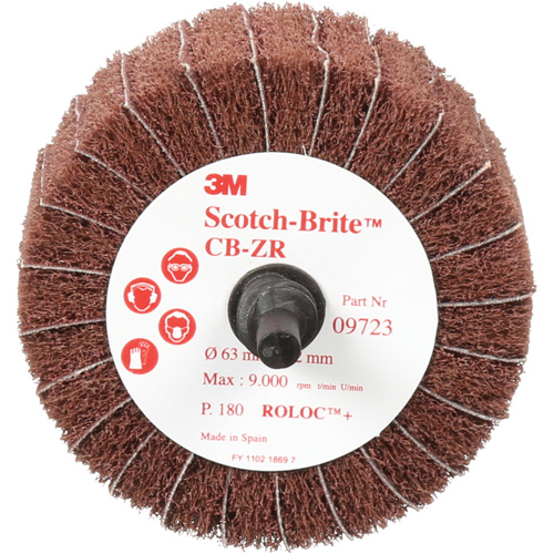 Scotch-Brite Combi-Wheel, 2-1/2" Dia., 180 Grit, Aluminum Oxide Auto-Cam