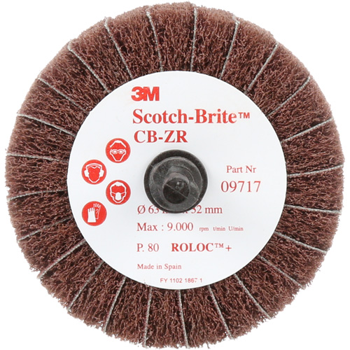 Scotch-Brite Combi-Wheel, 2-1/2" Dia., 80 Grit, Aluminum Oxide Auto-Cam
