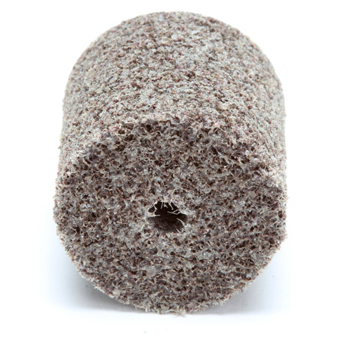 Meule d'abrasion et de polissage unitaris&eacute;e Scotch-Brite, 1" x 1", Arbre de 3/16"-7, Grain de Moyen, Oxyde d'aluminium Auto-Cam