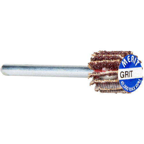 High Performance Micro-Mini Flap Wheel, Aluminum Oxide, 180 Grit, 3/4" x 1/2" x 1/8" Auto-Cam