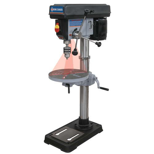 Drill Presses With Laser, 13", 5/8" Chuck, 3670 RPM Auto-Cam