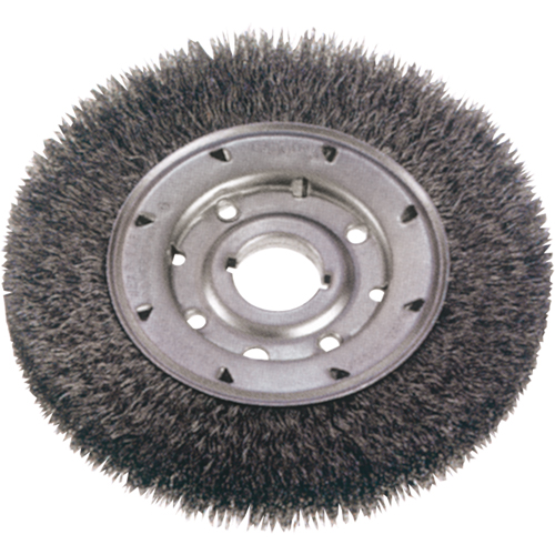 Brosses rotatives &agrave; fils cr&ecirc;p&eacute;s - Face moyenne, 10" dia., Fils 0,0118", Arbre 2" Auto-Cam