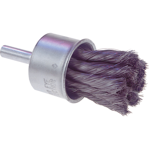 Knot Wire End Brush, 1/2" Dia., 0.0104" Wire Dia., 1/4" Shank Auto-Cam