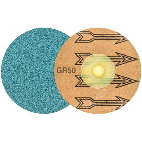 TWIST TOPCUT Sanding Disc, 3" Dia., 50 Grit, Zirconium Auto-Cam