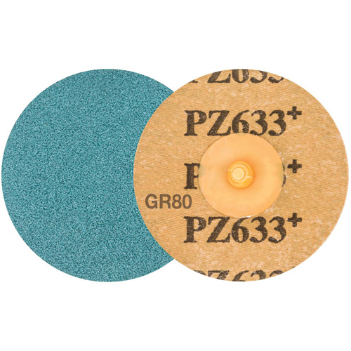 TWIST TOPCUT Sanding Disc, 3" Dia., 80 Grit, Zirconium Auto-Cam