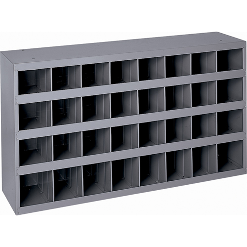 Steel Storage Bin Cabinet, 34-3/4" W x 8-1/2" D x 19-1/4" H, Grey Auto-Cam