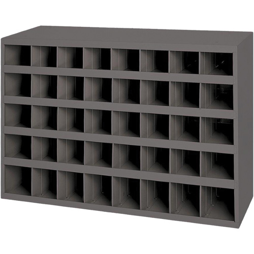 Steel Storage Bin Cabinet, 33-3/4" W x 8-1/2" D x 22-1/4" H, Grey Auto-Cam